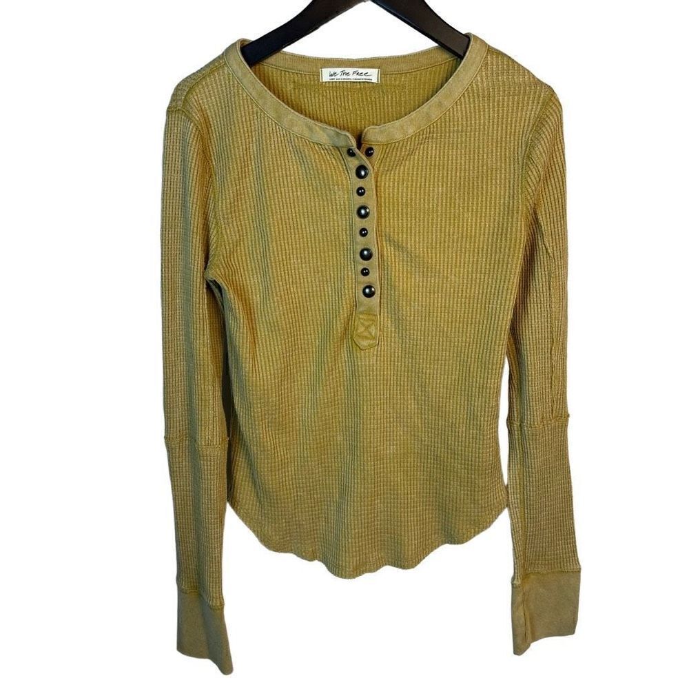 We the Free waffle knit long sleeve top size large